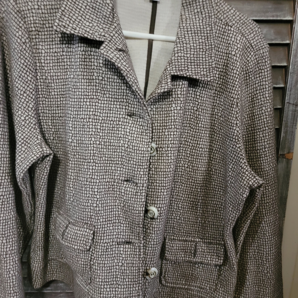 Brown And Cream Textured Jacket
